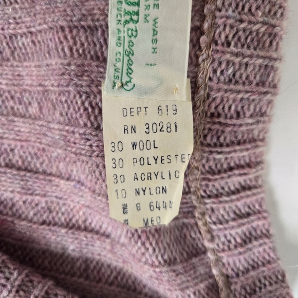 VTG Sears Junior Bazaar wool blend button down preppy cardigan sweater sz m - Picture 4 of 9